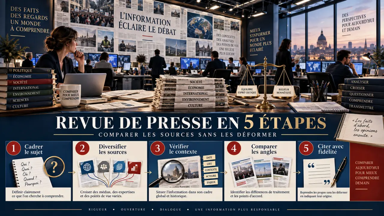 Faire une revue de presse en 5 étapes pour comparer les sources sans les déformer