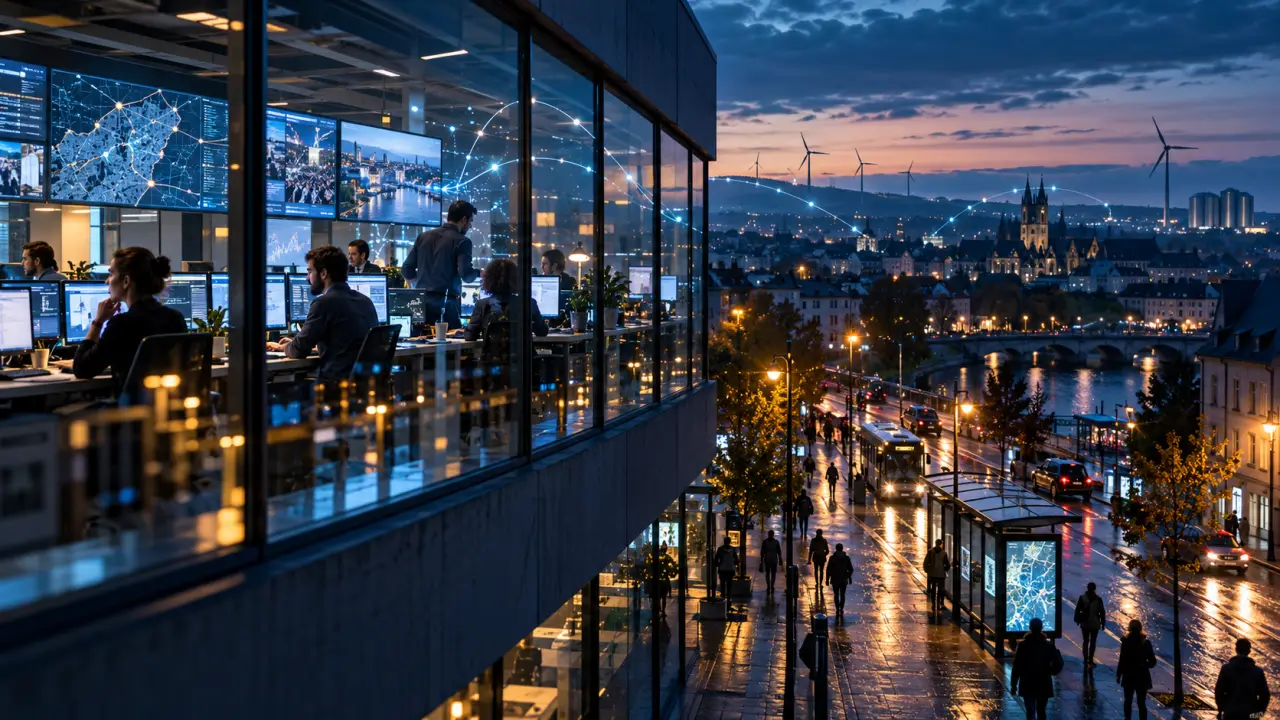 Foule urbaine en mouvement, symbole du flux de l'information et des nouveaux usages de l'intelligence artificielle