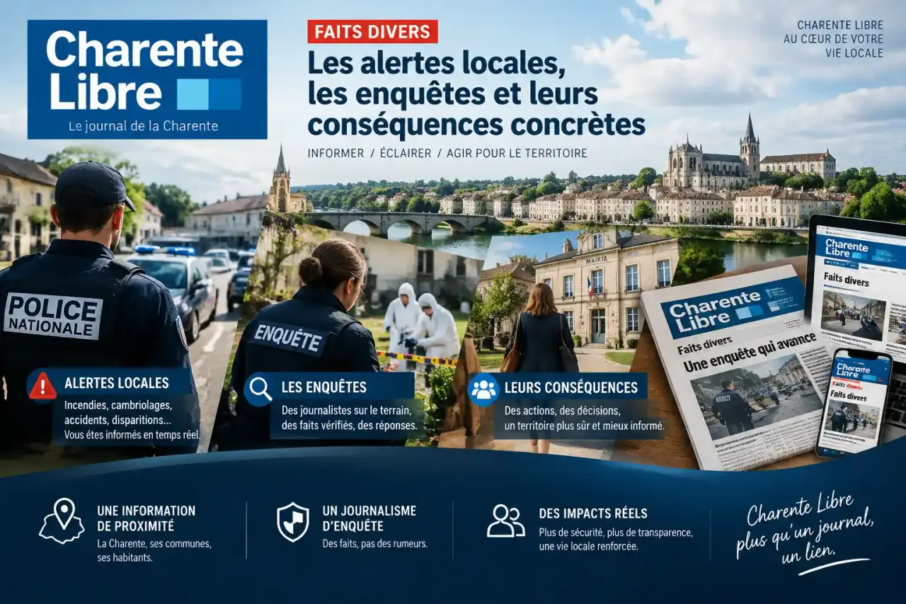Charente Libre faits divers : les alertes locales, les enquêtes et leurs conséquences concrètes