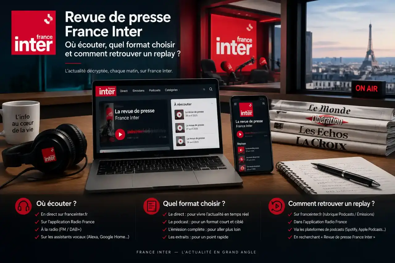 Revue de presse France Inter : où écouter, quel format choisir et comment retrouver un replay ?
