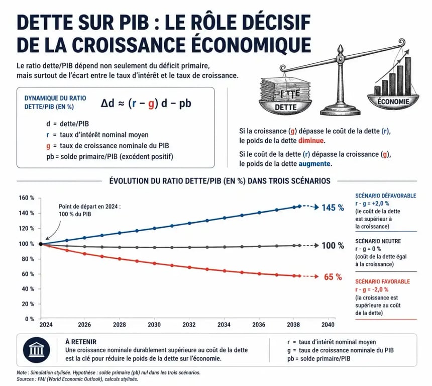 Graphique du ratio dette sur PIB