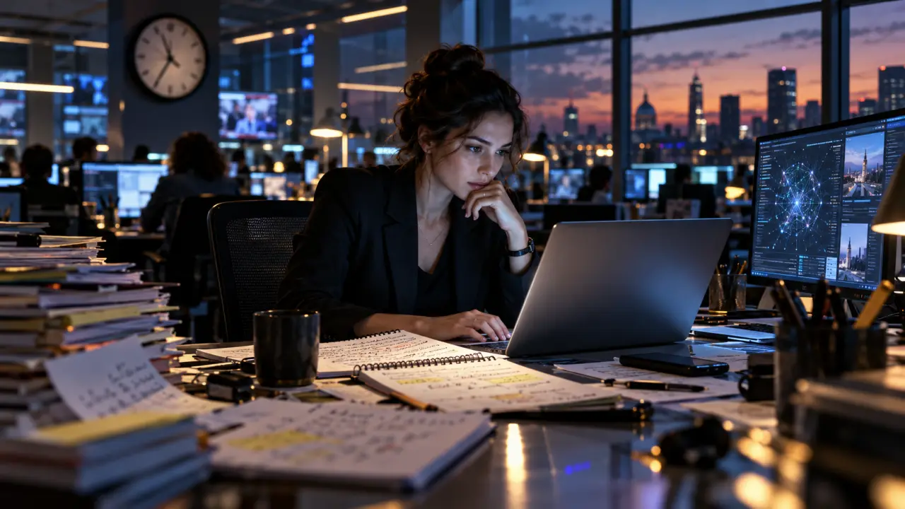 Une professionnelle travaillant devant un écran illustrant l’usage quotidien de l’intelligence artificielle